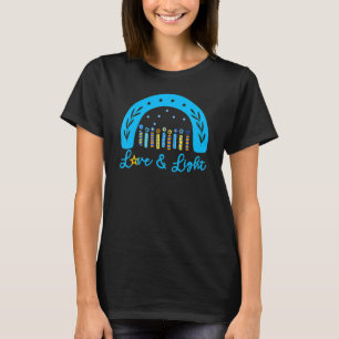 Love and Light Rainbow Hanukkah T-Shirt