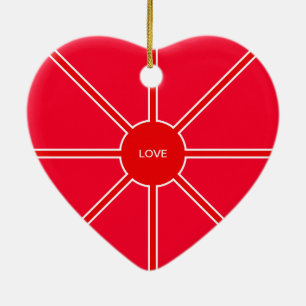 Love and Light Red Sun Ceramic Tree Decoration