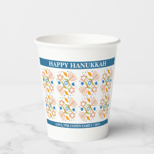 Love and Light   Simple Hanukkah family  Paper Cups