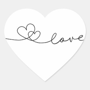 love and linking hearts heart sticker