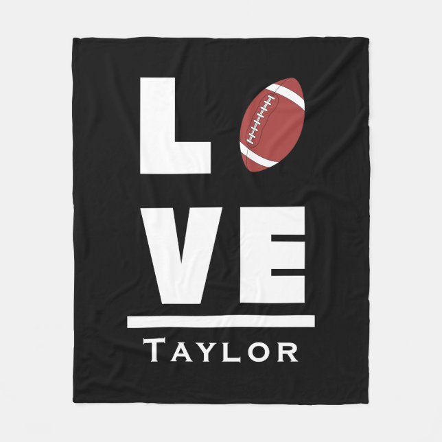 Love And Live American Football Sports Fan Fleece Blanket (Front)