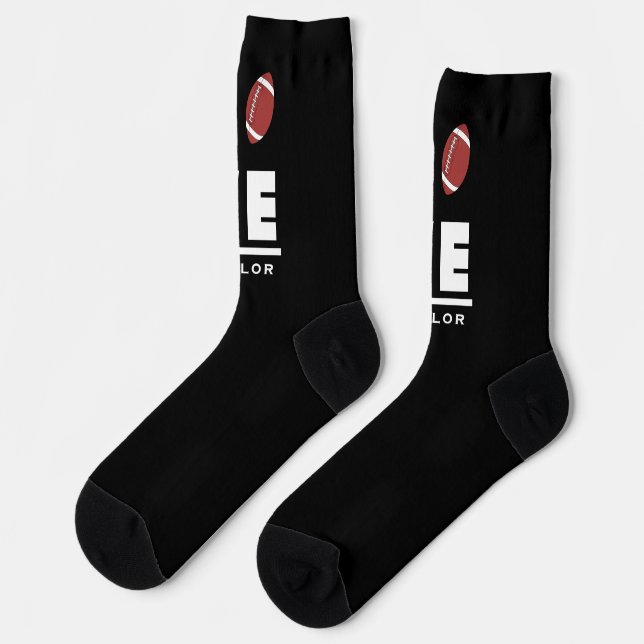 Love And Live American Football Sports Fan Socks (Left)