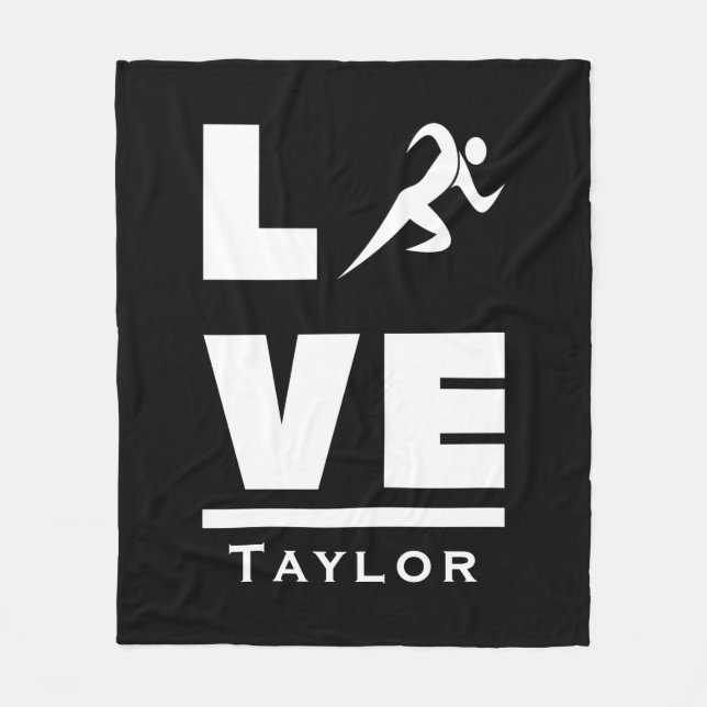 Love And Live Athletics Track And Field Sports Fan Fleece Blanket (Front)