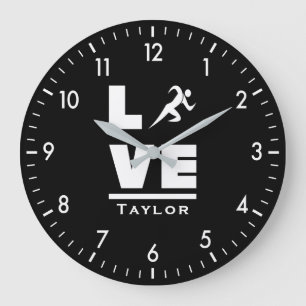 Love And Live Athletics Track And Field Sports Fan Large Clock