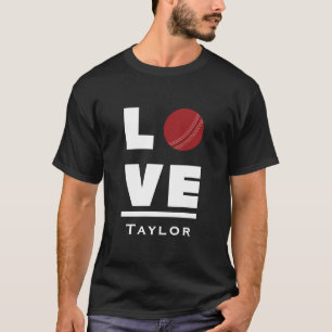 Love And Live Cricket Sports Fan Custom Name T-Shirt