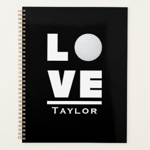 Love And Live Golf Sports Fan Custom Name Planner