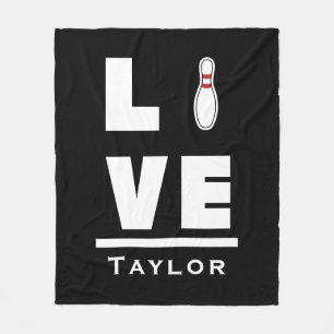 Love And Live Tenpin Bowling Bowler Sport Fan Name Fleece Blanket