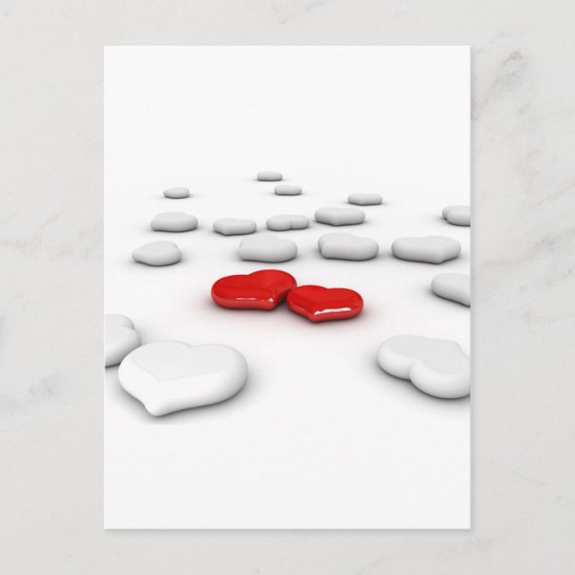 Love and Many Hearts Postcard (Front)