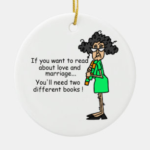 Love and Marriage Humour Ceramic Tree Decoration