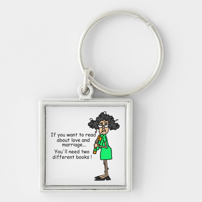 Love and Marriage Humour Key Ring (Front)