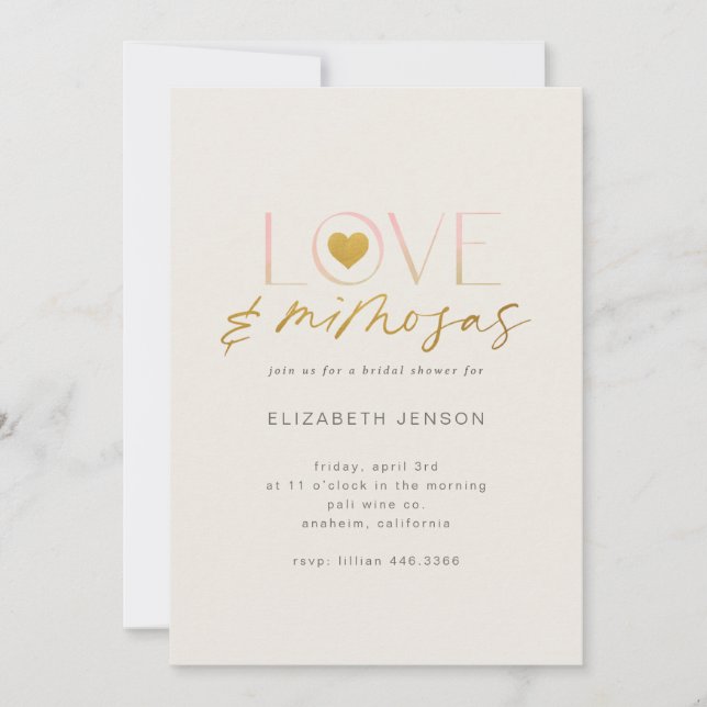 Love and Mimosas  Invitation (Front)
