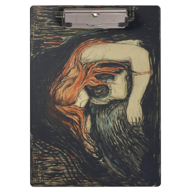 Love and Pain (The Vampire) (by Edvard Munch) Clipboard (Front)