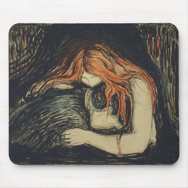 Love and Pain (The Vampire) (by Edvard Munch) Mouse Pad (Front)