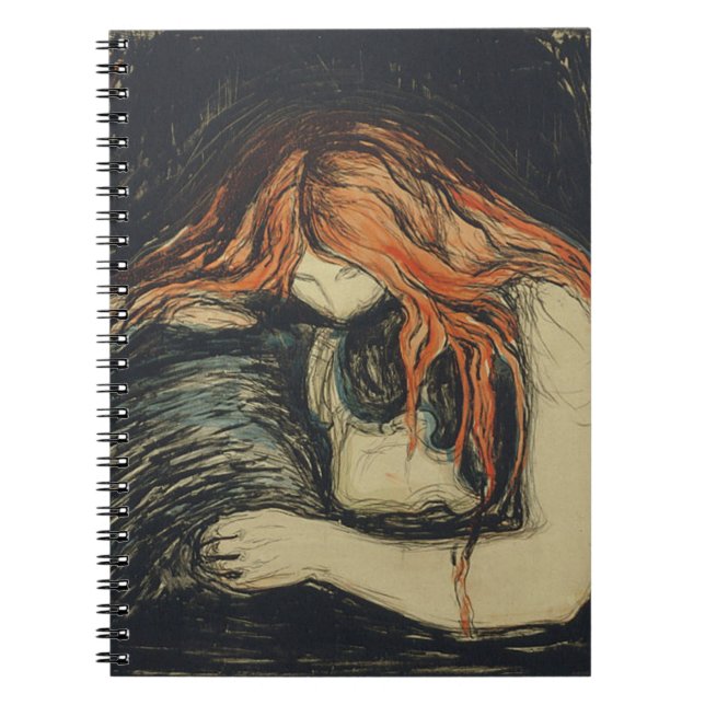Love and Pain (The Vampire) (by Edvard Munch) Notebook (Front)