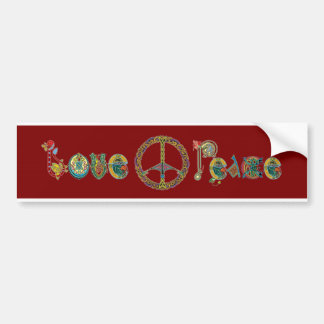Love and Peace Bumper Sticker