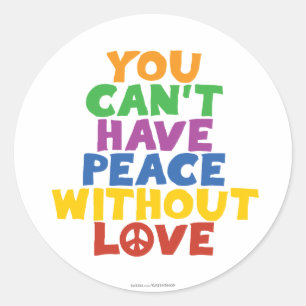 Love and Peace Classic Round Sticker
