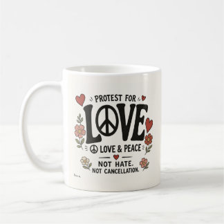 Love and peace coffee mug