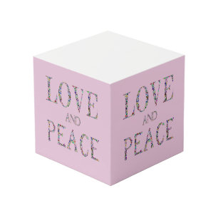 Love and Peace – Gemstone Lettering Design Cube