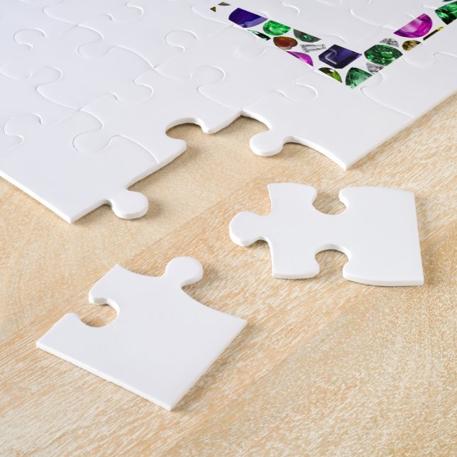 Love and Peace – Gemstone Lettering Design Jigsaw Puzzle (Side)
