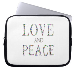 Love and Peace – Gemstone Lettering Design Laptop Sleeve
