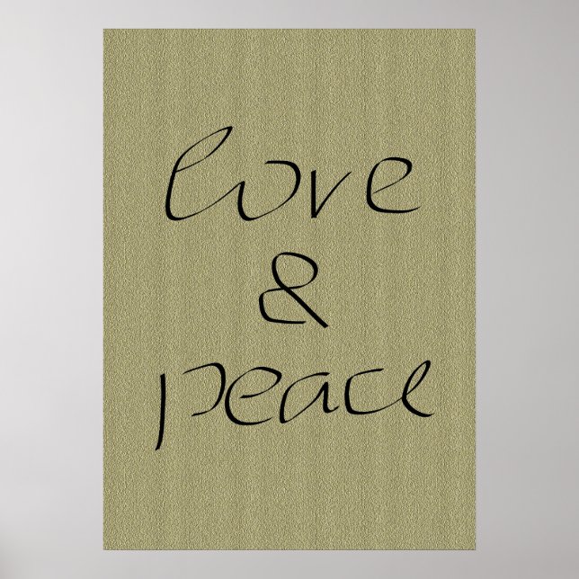 Love and Peace Handwriting on Canvas Poster (Front)
