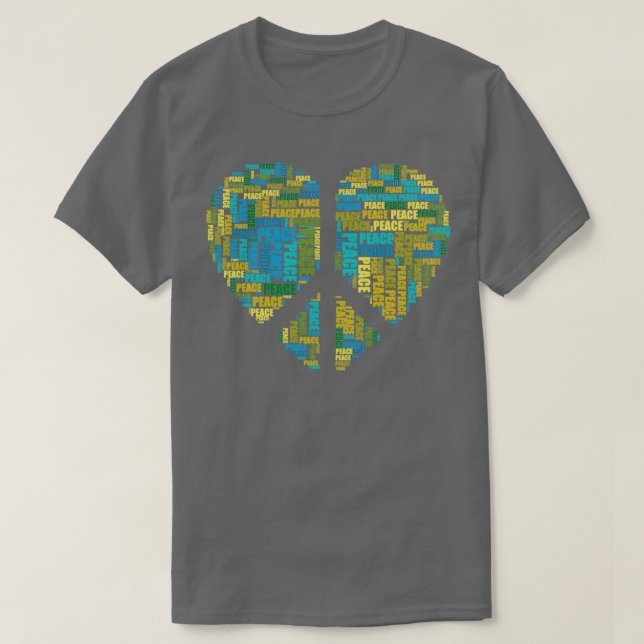 Love and Peace Heart T-Shirt (Design Front)