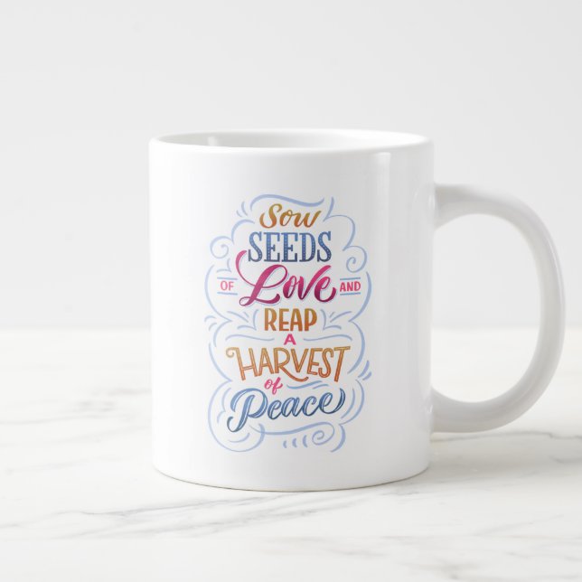 Love and Peace Large Coffee Mug (Right)