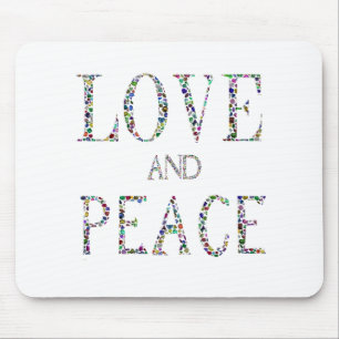 Love and Peace made with Gemstones Mouse Pad