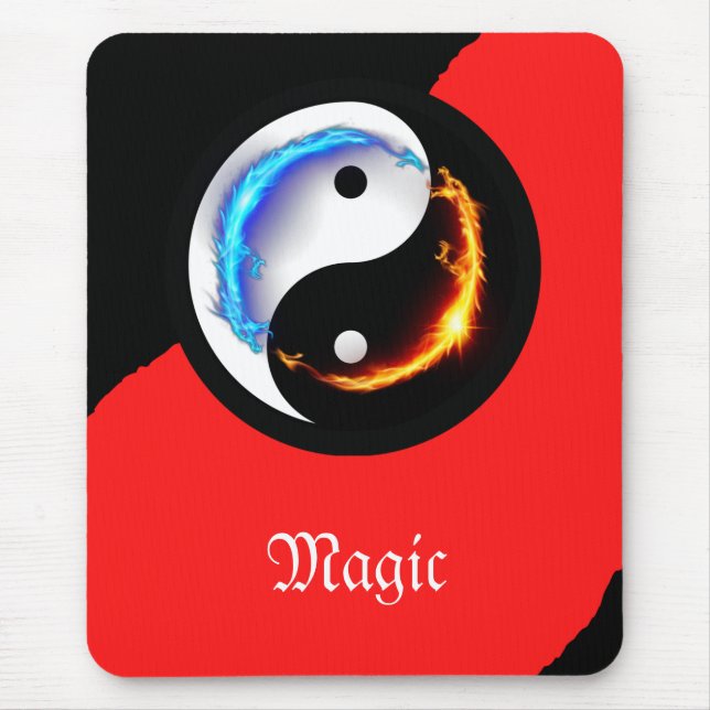 Love and Peace Yin-Yang  Mouse Pad (Front)
