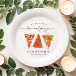 Love and Pizza Rehearsal Dinner Paper Plate<br><div class="desc">Love and Pizza Rehearsal Dinner Paper Plates</div>