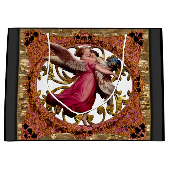 Love and Protection in the arms of an angel Large Gift Bag (Front)
