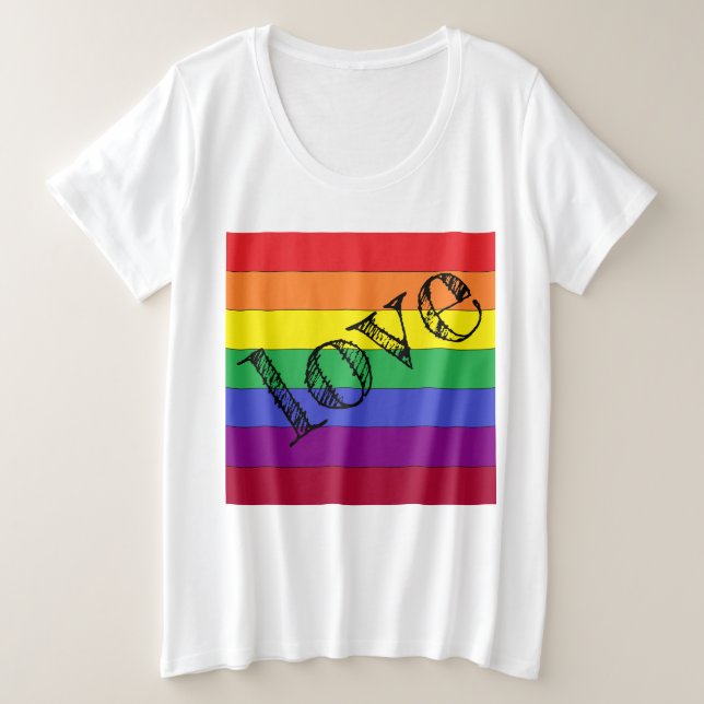 Love and rainbows plus size T-Shirt (Design Front)