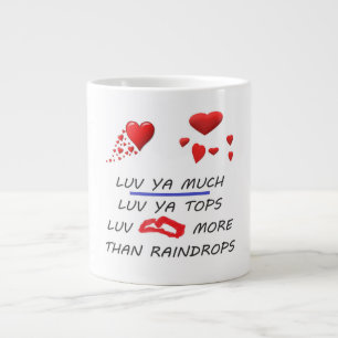 Love and raindrop poem red and black large coffee mug