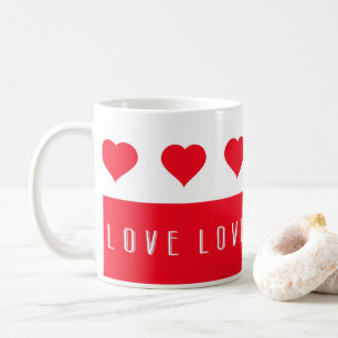Love and Red Hearts Valentines Day Coffee Mug