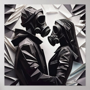 LOVE AND RESISTANCE Origami B/W Poster