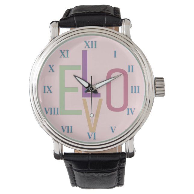 Love and roman numbers watch (Front)