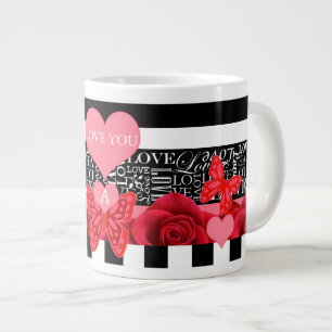Love and Roses Blackboard Style Mug