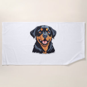 Love and Rottweiler Hugs Pawsitively Hilarious Pet Beach Towel