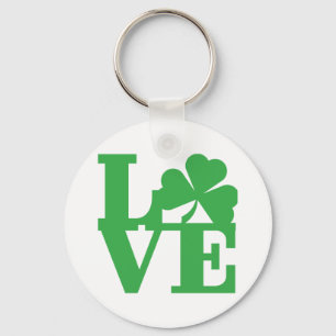 LOVE and Shamrocks Key Ring