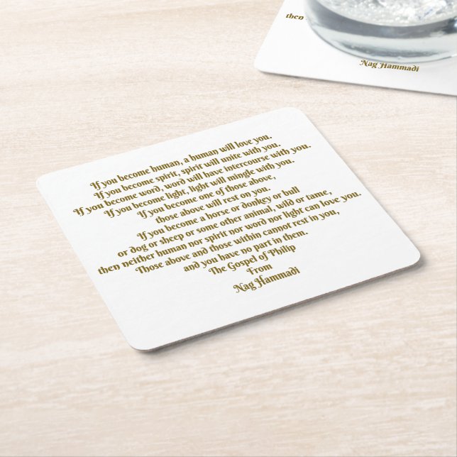 Love and Spirit Square Paper Coaster (Angled)