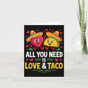 Love And Taco Sombrero Outfit Funny Mexican Cinco  Card