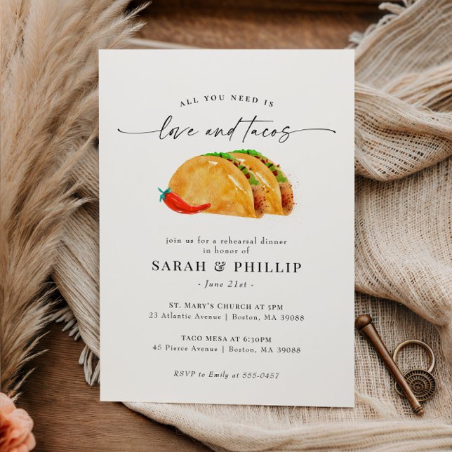 Love and Tacos Rehearsal Dinner Invitation (Creator Uploaded)