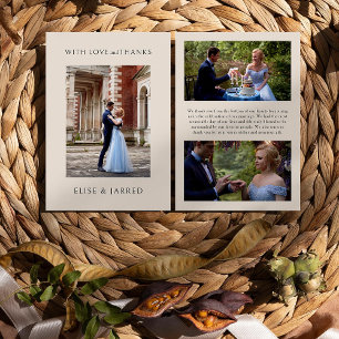 Love and thanks 3x Wedding Photo Elegant  Thank You Card