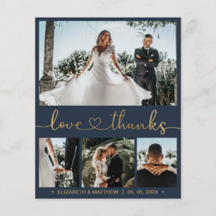 Love and Thanks 4 Photo Collage Wedding Thank You Flyer