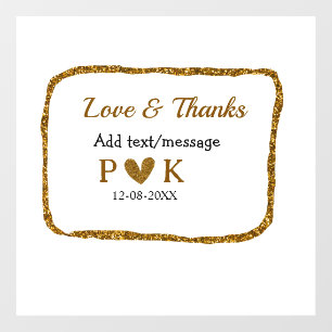 Love and thanks add couple name golden black weddi