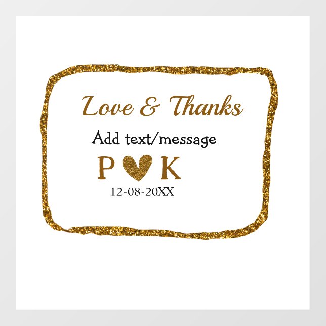 Love and thanks add couple name golden black weddi (Sheet)