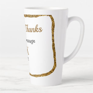 Love and thanks add couple name golden black weddi latte mug