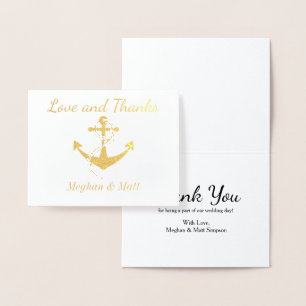 Love and Thanks Anchor Foil Card Wedding Thank You