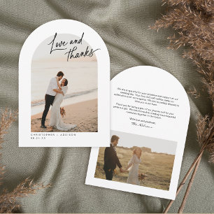 Love and Thanks Arch Photo Wedding Thank You Card