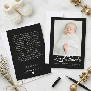 Love and Thanks Baby Photo Birth announcement 